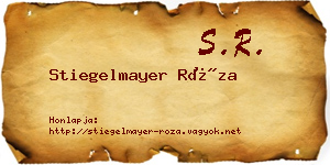 Stiegelmayer Róza névjegykártya